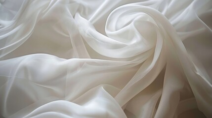 Poster - Soft and blurred abstract white fabric texture, creating a serene and elegant background