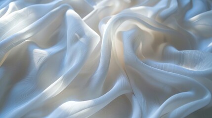 Poster - Soft and blurred abstract background featuring white fabric texture, creating a calming and sophisticated look