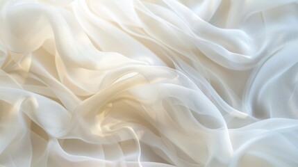 Poster - soft and blurred abstract background featuring white fabric texture, creating a calming and sophisti