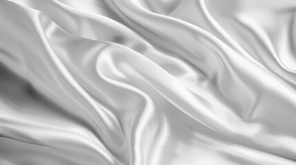 Poster - Smooth satin background with white and gray tones, creating a beautiful, soft blur and a natural fabric texture