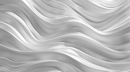 Poster - Gray wave pattern wallpaper with soft, flowing lines and subtle gradients, perfect for a minimalist and elegant look