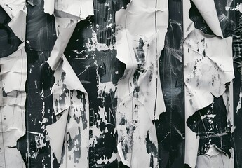 Abstract Black and White Torn Paper Collage Urban Art Background