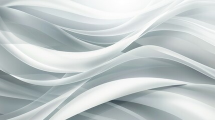 Poster - Gray wave pattern background with soft curves and subtle gradients, ideal for a sleek and sophisticated wallpaper