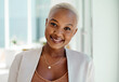 © MollerFinest/peopleimages.com - Smile, black woman or portrait in office for success, profile picture or confidence in workplace. Businesswoman, happy or face in corporate company for professional, executive and formal in Nigeria