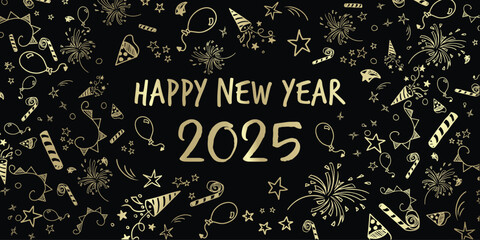 Wall Mural - Happy new year 2025 design