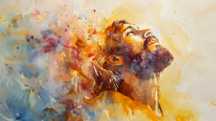 Poster - Jesus Christ Savior Messiah Son of God, illustration silhouette, religious icon, clipart