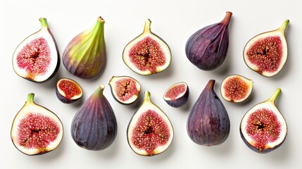 Canvas Print - Mature figs sliced and whole fruits