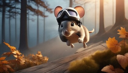 A mouse running 