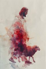 Poster - Jesus Christ Savior Messiah Son of God, illustration silhouette, religious icon, clipart