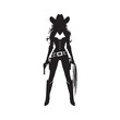 © Vista - Cowgirl Silhouette in Black and White - Cowgirl Minimallest Vector