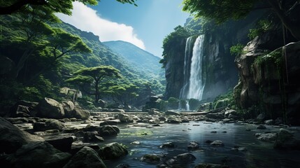 Canvas Print - waterfall in the forest