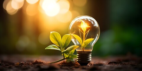 Reducing Environmental Impact and Promoting Sustainability with Energy Efficiency and Alternative Sources. Concept Environmental Impact, Sustainability, Energy Efficiency, Alternative Sources