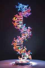 Aufkleber - DNA double helix. DNA molecule structure. Medical science research of chromosome DNA genetic biotechnology in human genome cell. Science laboratory experiments analysis and genetic engineering study.