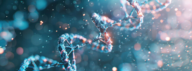 Aufkleber - DNA double helix. DNA molecule structure. Medical science research of chromosome DNA genetic biotechnology in human genome cell. Science laboratory experiments analysis and genetic engineering study.