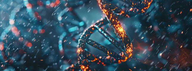 Aufkleber - DNA double helix. DNA molecule structure. Medical science research of chromosome DNA genetic biotechnology in human genome cell. Science laboratory experiments analysis and genetic engineering study.