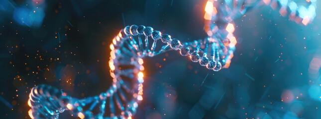 Aufkleber - DNA double helix. DNA molecule structure. Medical science research of chromosome DNA genetic biotechnology in human genome cell. Science laboratory experiments analysis and genetic engineering study.