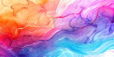 Wall Mural - Vibrant Abstract Watercolor Background with Fluid Gradient Colors