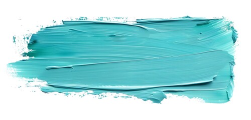 Wall Mural - Simple turquoise rectangle background featuring a flat paint brush stroke.