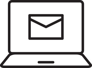 Poster - Laptop and Mail Line Icon
