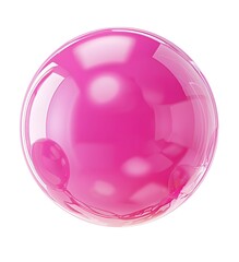Canvas Print - A vibrant, pink bubble isolated against a clean background.
