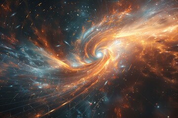 Wall Mural - a colorful, swirling galaxy of stars and planets