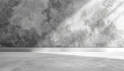 abstract minimal background with soft lighting on a gray plaster wall for showcasing products. produ