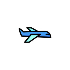 Poster - Icon of passenger plane. Airport, airline, jetliner. Transportation concept. Can be used for topics like journey, transit, business trip