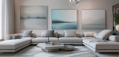 Wall Mural - modern living room with a minimalist aesthetic