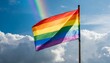 © Arthur - lgbt flag on a background of blue sky with a rainbow