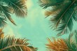 © panumas - Retro Vintage Palm Trees, Tropical Aesthetic with Palm Leaves, Canopy, and Fronds, Evoking Summer Vibes and Sky Views
