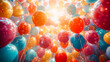 © IntDyz - Colorful balloons and confetti in a festive celebration atmosphere
