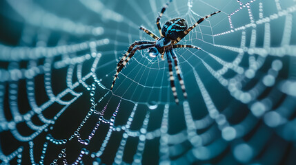 European Garden Spider in Web Center.