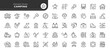 © PaHa - Camping, hike, tourism, camp and travel - series. Set of line icons in linear style. Outline icon collection. Conceptual web pictogram.