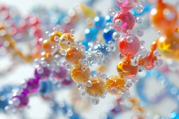 Poster - image showcasing a vibrant mix of glossy beads and delicate bubbles in a dreamy, blurry backdrop