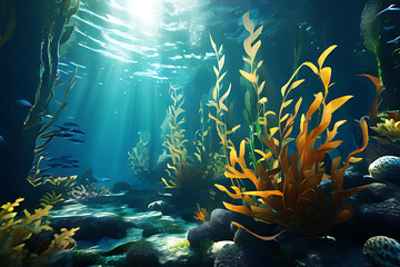 Wall Mural - coral reef and fish