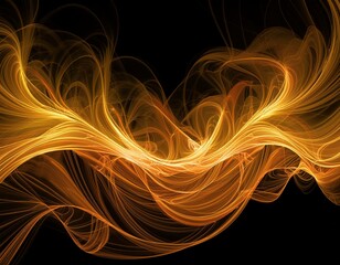 Wall Mural - Fire flames isolated on black background. Abstract background. Design element, Beautiful stylish fire flames