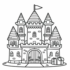  Fairy Tale Castle Coloring Page with Whimsical Design