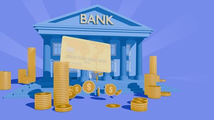 Wall Mural - Transactions in the banking system. Online payments. Money exchange. Stock Exchange. Operations in the banking system. Cryptocurrency transactions. Moving coins from bank to bank.