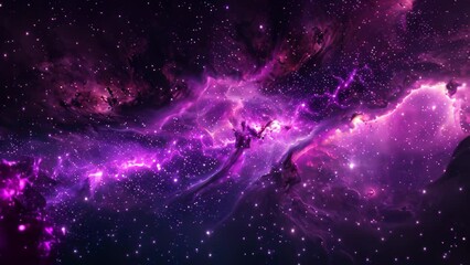 Wall Mural - a vast expanse of space filled with stars in mesmerizing shades of purple and blue, a mesmerizing pu