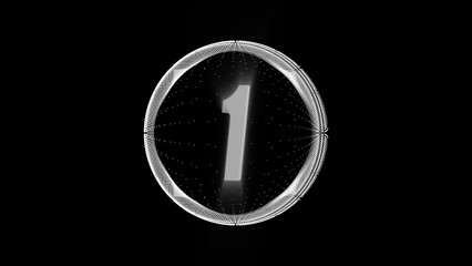 number one text animation 