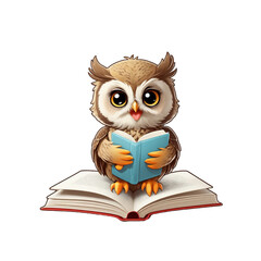  graphics, wise owl with a book