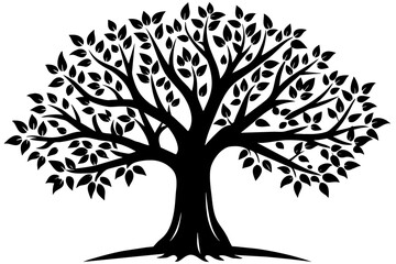 green tree silhouette vector illustration