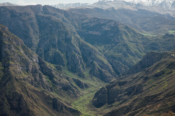 beautiful mountain landscape in the green mountains of Armenia