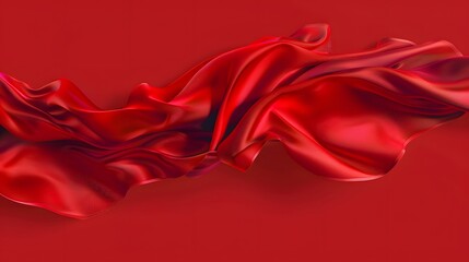 Wall Mural - twists red silk  on an isolated red background
