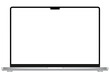 © HaRsH - Realistic mockup of the latest Macbook Pro 16 inch blank screen personal by Apple Computers, screen, silver & black laptop color on isolated background. Apple Macbook 13'. PNG transparent image