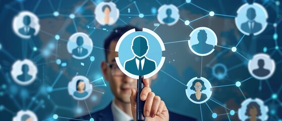 Poster - Business people network connection, team network concept