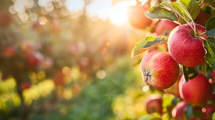 Canvas Print - a bunch of apples hanging from a tree