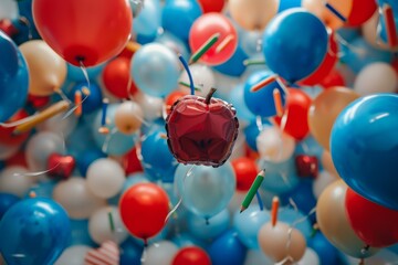 Celebrate the joy of learning with our school-themed balloon assortment, featuring apples, pencils, and books that evoke a sense of nostalgia and anticipation.