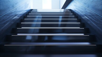 Wall Mural - a sleek staircase with a combination of matte and glossy finishes on the steps