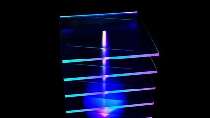 Fototapete - Glass squares composition. Computer generated 3d render